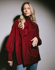 Silk Blouse in Deep Wine