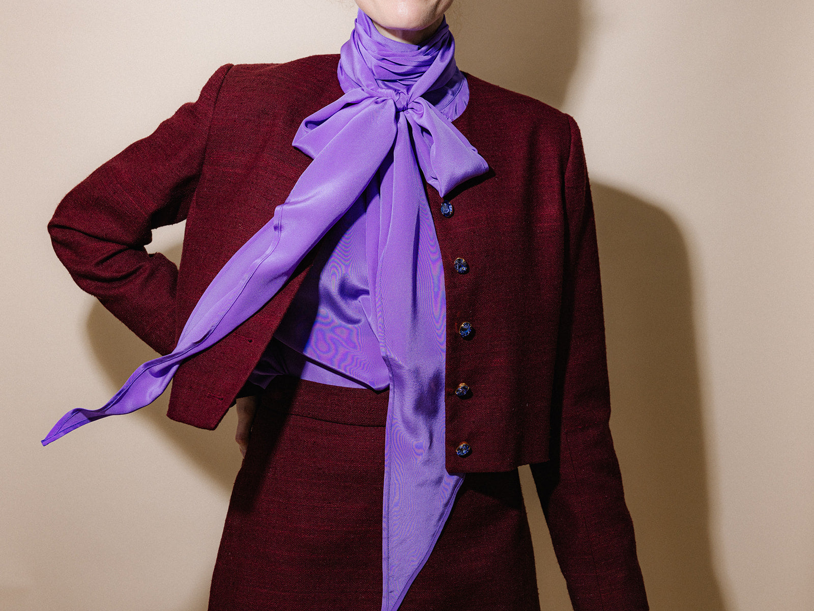 Cropped Jacket in Silk
