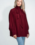 Silk Blouse in Deep Wine