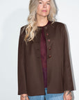Collarless Blazer in Cocoa