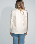 Collarless Blazer in Cream