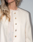 Collarless Blazer in Cream