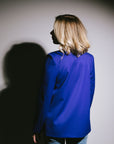 Collarless Blazer in Ultramarine