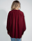 Silk Blouse in Deep Wine