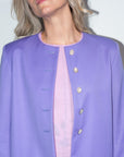 Collarless Blazer in Violet