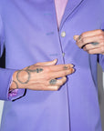 Collarless Blazer in Violet