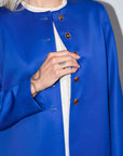 Collarless Blazer in Ultramarine