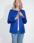 Collarless Blazer in Ultramarine